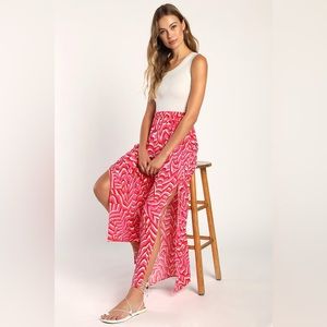 Lulus Pink Multi Print Flyaway Wide-Leg Pants